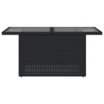 Table de jardin dessus en verre noir 100x55x73cm résine tressée – Image 3