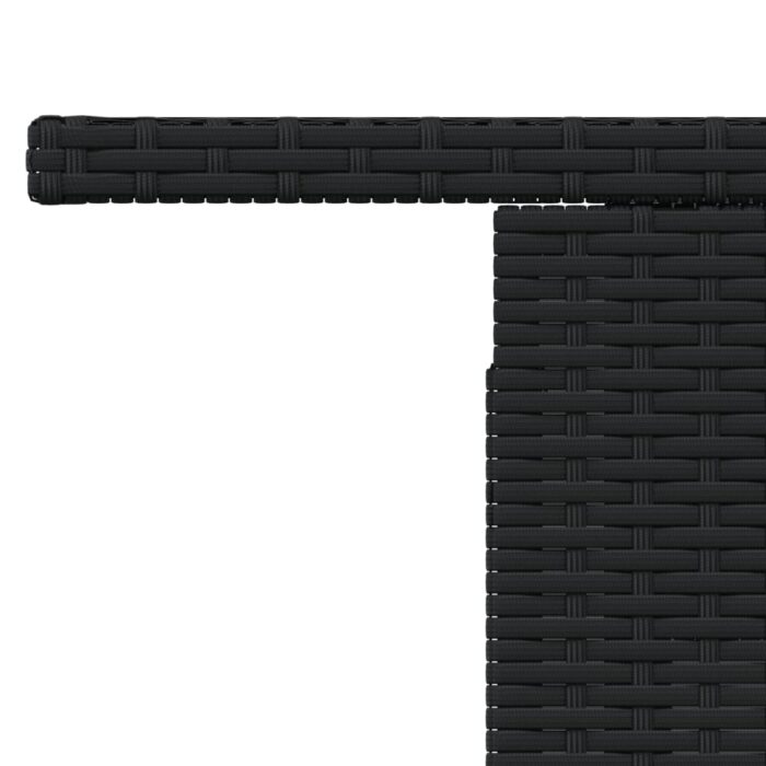 Table de jardin dessus en verre noir 100x55x73cm résine tressée – Image 9