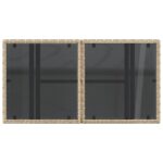 Table de jardin dessus en verre beige 100x55x73 cm poly rotin – Image 7