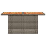 Table de jardin gris 100x55x73 cm résine tressée et bois acacia – Image 3