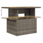 Table de jardin gris 100x55x73 cm résine tressée et bois acacia – Image 6