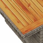 Table de jardin gris 100x55x73 cm résine tressée et bois acacia – Image 8