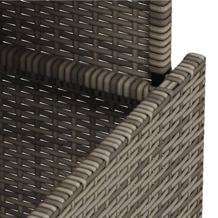 Table de jardin gris 100x55x73 cm résine tressée et bois acacia – Image 9