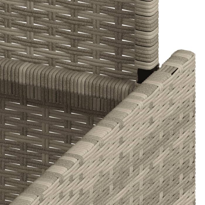 Table de jardin dessus en verre gris clair 100x55x73 cm rotin – Image 10