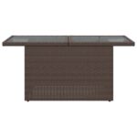 Table de jardin dessus en verre marron 100x55x73 cm poly rotin – Image 3