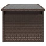 Table de jardin dessus en verre marron 100x55x73 cm poly rotin – Image 4