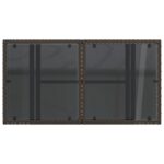 Table de jardin dessus en verre marron 100x55x73 cm poly rotin – Image 7