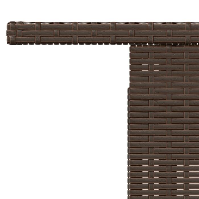 Table de jardin dessus en verre marron 100x55x73 cm poly rotin – Image 9