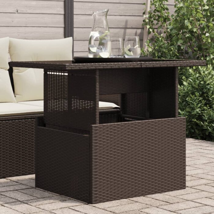 VXL8721012335936_m_en_hd_1.jpg Table de jardin dessus en verre marron 100x55x73 cm poly rotin – Image 1