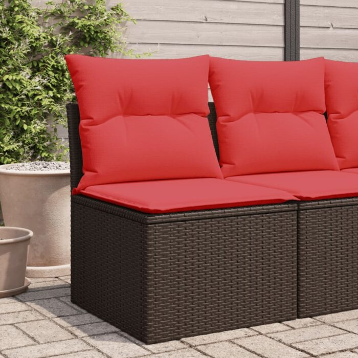 VXL8721012336094_m_en_hd_1.jpg Canapé de jardin sans accoudoirs coussins brun résine tressée – Image 1