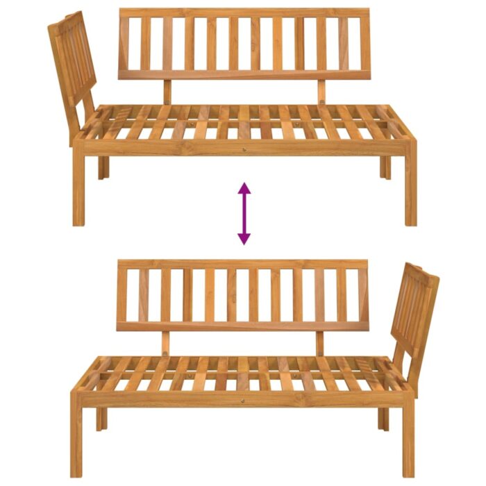 Canapé d'angle palette de jardin bois massif d'acacia – Image 4