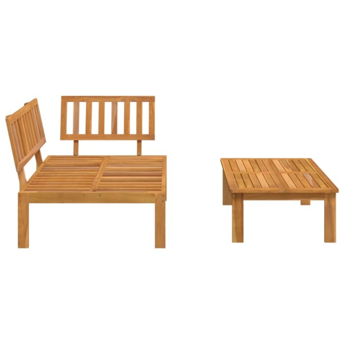 Salon de jardin palette 2 pcs bois massif d'acacia – Image 2