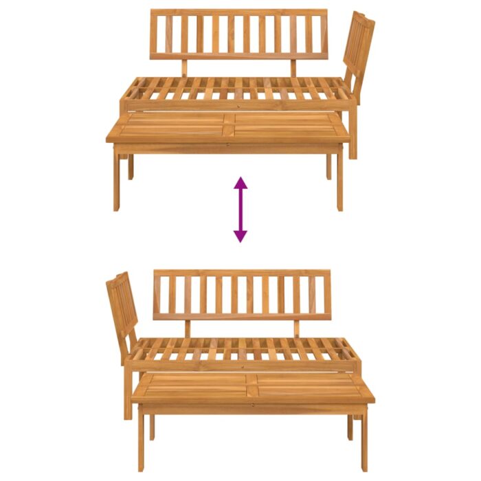 Salon de jardin palette 2 pcs bois massif d'acacia – Image 4