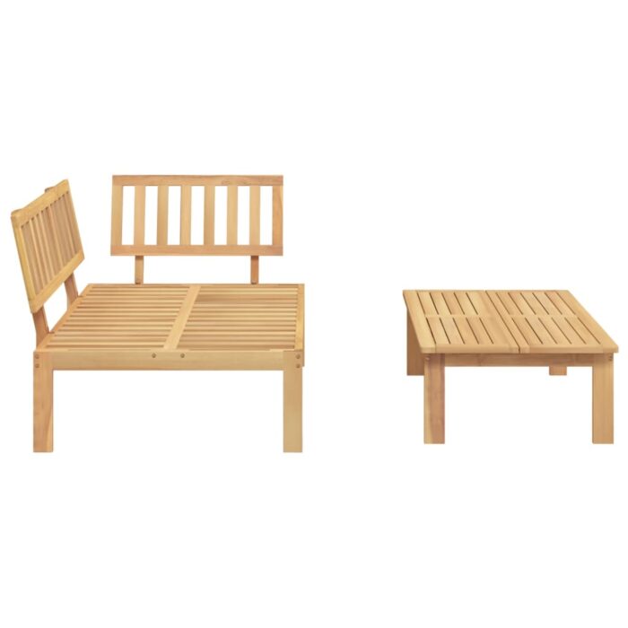 Salon de jardin palette 2 pcs bois massif d'acacia – Image 2