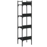 Bibliothèque à 4 niveaux noir 35x30x138,5 cm bois d'ingénierie – Image 5