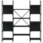 Bibliothèque noir 155,5x24x166,5 cm bois d'ingénierie – Image 3