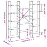 Bibliothèque noir 155,5x24x166,5 cm bois d'ingénierie – Image 8