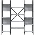 Bibliothèque sonoma gris 155,5x24x166,5 cm bois d'ingénierie – Image 3