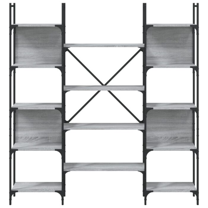 Bibliothèque sonoma gris 155,5x24x166,5 cm bois d'ingénierie – Image 3