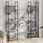 Bibliothèque sonoma gris 155,5x24x166,5 cm bois d'ingénierie