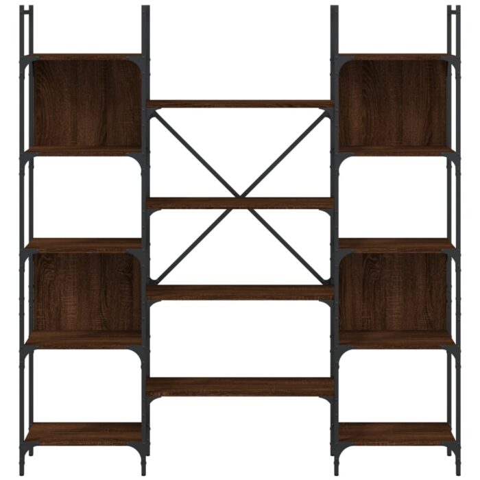 Bibliothèque chêne marron 155,5x24x166,5 cm bois d'ingénierie – Image 3