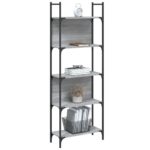 Bibliothèque à 5 niveaux sonoma gris 60,5x24x166,5 cm – Image 2