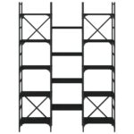 Bibliothèque noir 127,5x28,5x172,5 cm bois d'ingénierie – Image 3