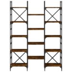 Bibliothèque chêne fumé 127,5x28,5x172,5 cm bois d'ingénierie – Image 3