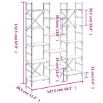 Bibliothèque chêne fumé 127,5x28,5x172,5 cm bois d'ingénierie – Image 8