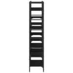 Bibliothèque noir 160x28,5x136,5 cm bois d'ingénierie – Image 4
