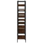 Bibliothèque chêne marron 160x28,5x136,5 cm bois d'ingénierie – Image 4