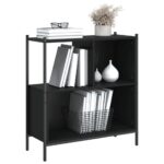 Bibliothèque noir 72x28x77,5 cm bois d'ingénierie – Image 2