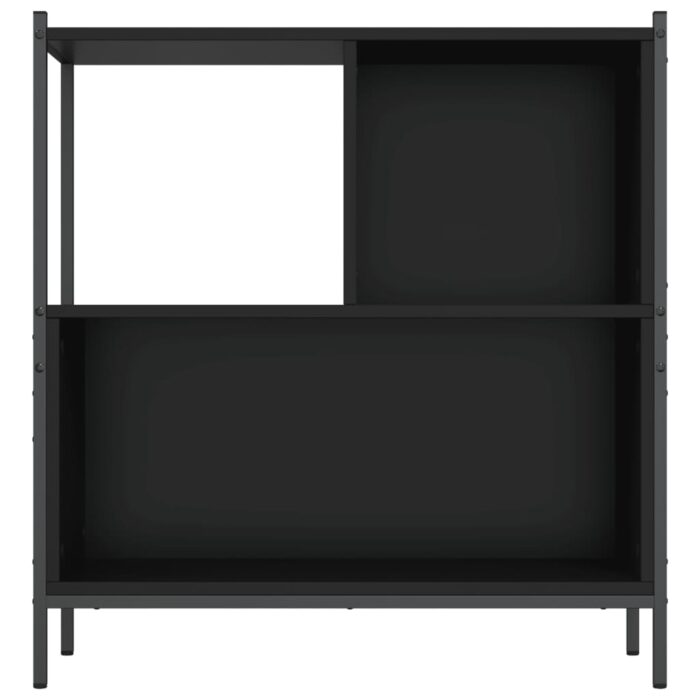 Bibliothèque noir 72x28x77,5 cm bois d'ingénierie – Image 3