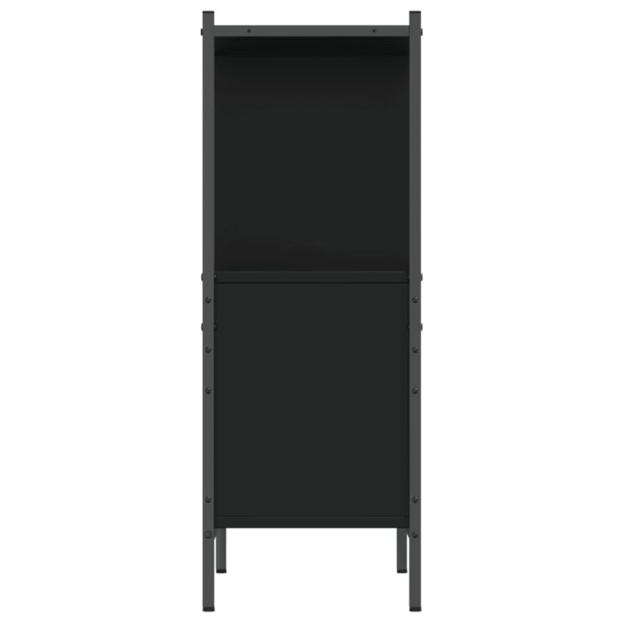 Bibliothèque noir 72x28x77,5 cm bois d'ingénierie – Image 4
