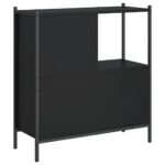 Bibliothèque noir 72x28x77,5 cm bois d'ingénierie – Image 5