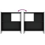 Bibliothèque noir 72x28x77,5 cm bois d'ingénierie – Image 6