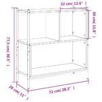 Bibliothèque noir 72x28x77,5 cm bois d'ingénierie – Image 9