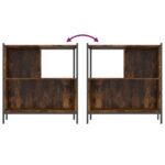 Bibliothèque chêne fumé 72x28x77,5 cm bois d'ingénierie – Image 6