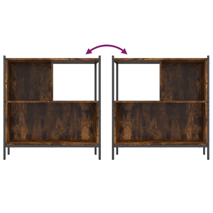 Bibliothèque chêne fumé 72x28x77,5 cm bois d'ingénierie – Image 6