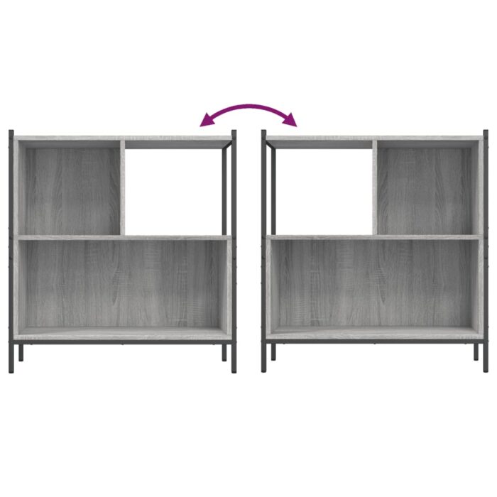 Bibliothèque sonoma gris 72x28x77,5 cm bois d'ingénierie – Image 6