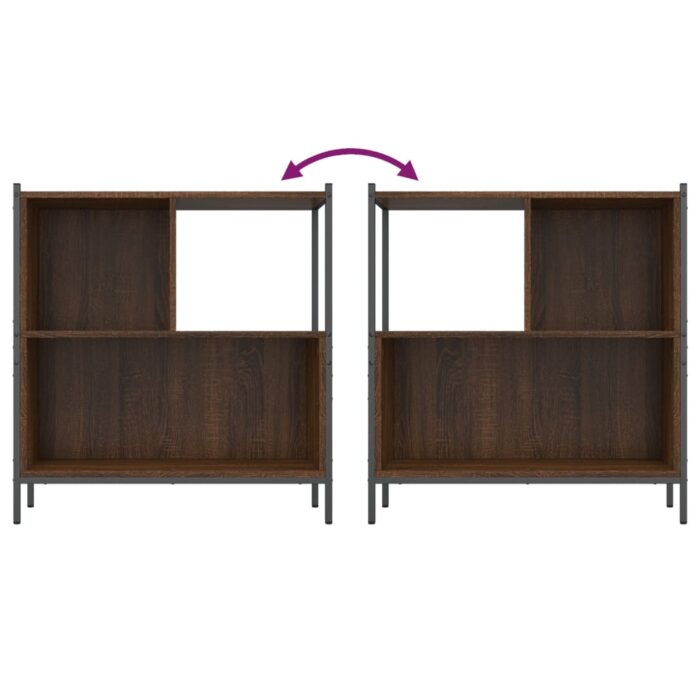 Bibliothèque chêne marron 72x28x77,5 cm bois d'ingénierie – Image 6