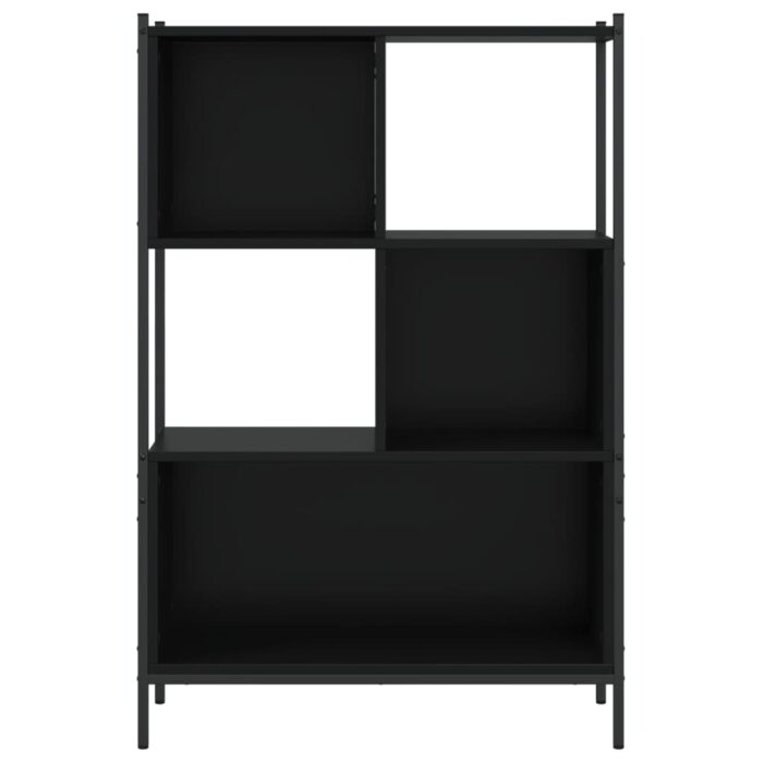 Bibliothèque noir 72x28x109 cm bois d'ingénierie – Image 3