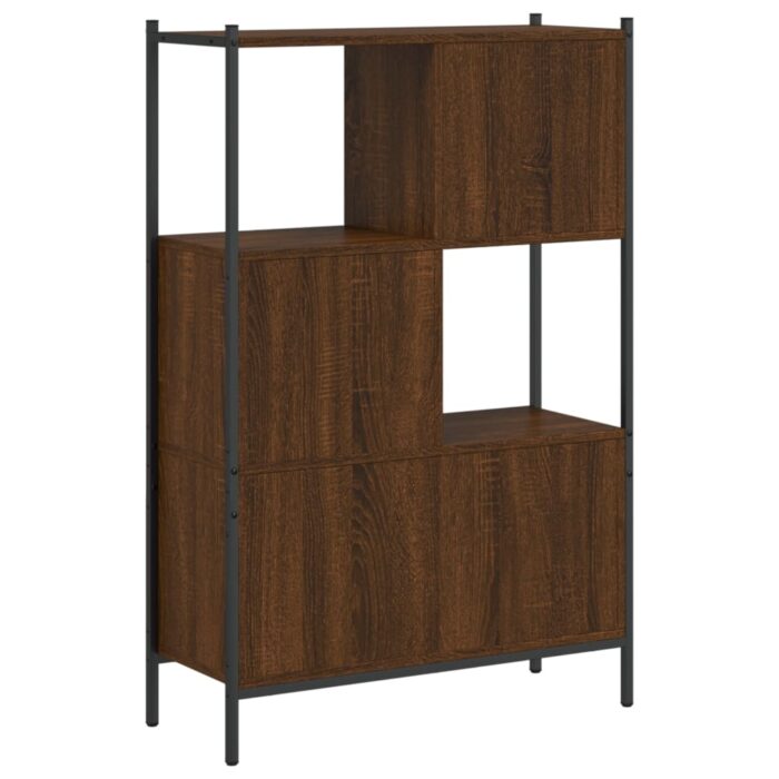 Bibliothèque chêne marron 72x28x109 cm bois d'ingénierie – Image 5