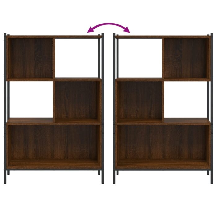 Bibliothèque chêne marron 72x28x109 cm bois d'ingénierie – Image 6