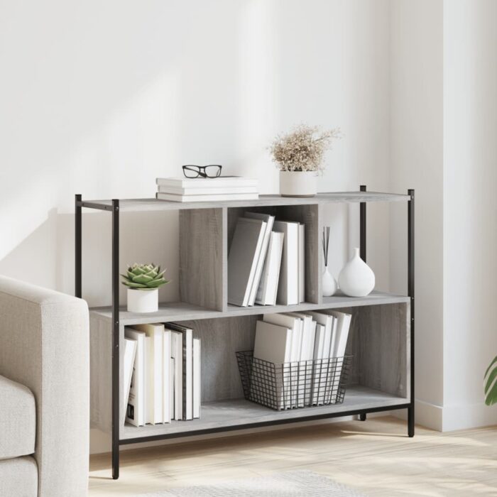 Bibliothèque sonoma gris 102x28x77,5 cm bois d'ingénierie – Image 1