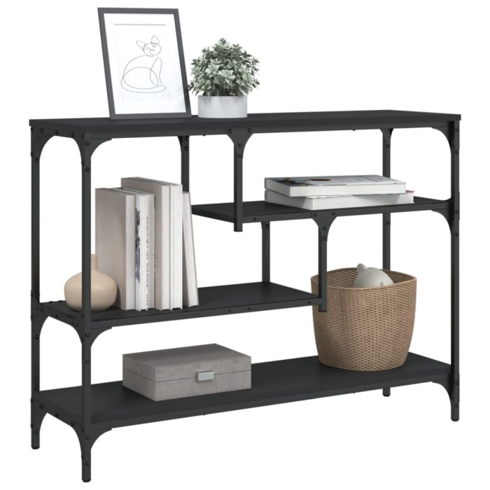 Table console noir 100x30x75 cm bois d'ingénierie – Image 2