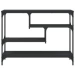 Table console noir 100x30x75 cm bois d'ingénierie – Image 3
