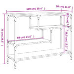 Table console noir 100x30x75 cm bois d'ingénierie – Image 8