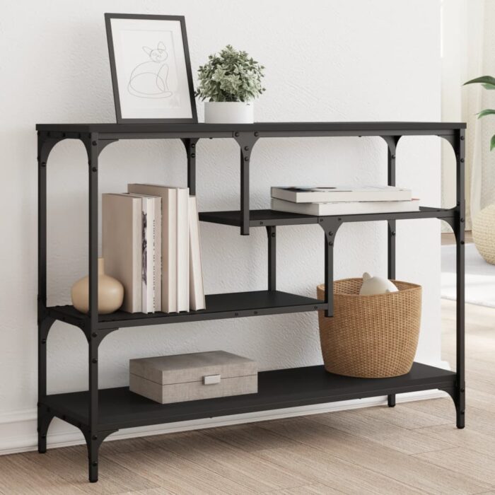VXL8721012339644_m_en_hd_1.jpg Table console noir 100x30x75 cm bois d'ingénierie – Image 1