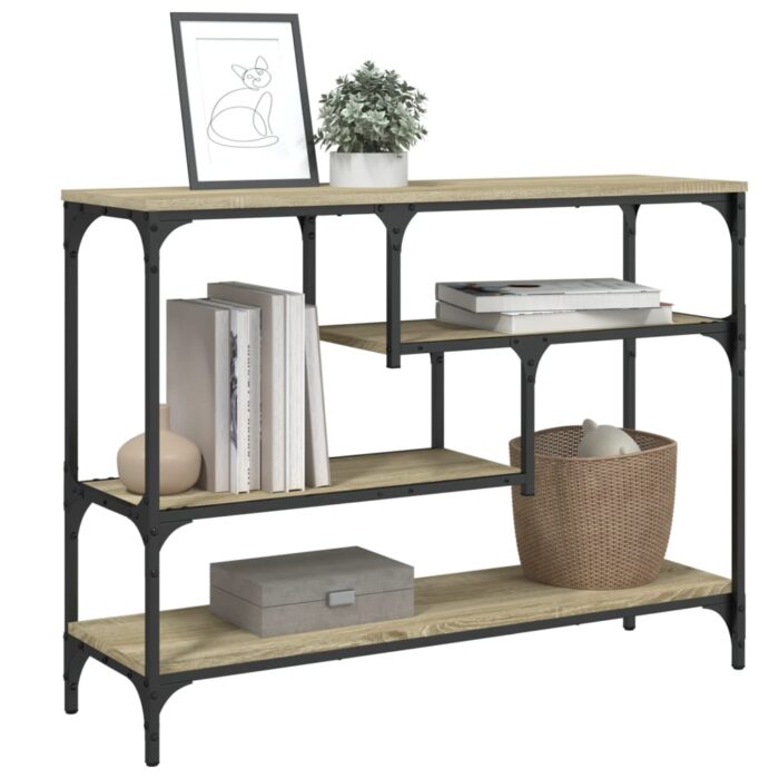 Table console chêne sonoma 100x30x75 cm bois d'ingénierie – Image 2